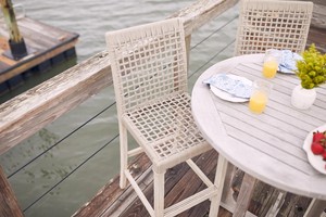Muebles de Entretenimiento para Balcón y <span class=keywords><strong>Terraza</strong></span>, Estilo sin Brazos, Mesa Alta y Silla de <span class=keywords><strong>Bar</strong></span> de Teca Resistente a la Intemperie - Product Image 2