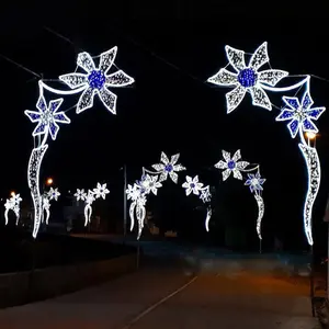 Commercial Garden City Street Outdoor Led Illuminated Christmas Displays 2d Pole Mounted Motif Lights