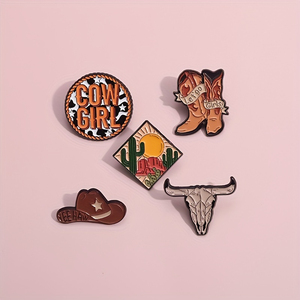 Lot de 5 broches émaillées créatives <span class=keywords><strong>en</strong></span> forme de vache pour femmes, badges amusants et uniques pour sacs à dos et vêtements, bijoux fantaisie - Product Image 3