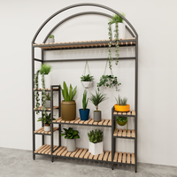 Étagère à fleurs mobile avec roulettes, étagères en forme d'échelle, type sol, multi-niveaux, pour salon, balcon, extérieur