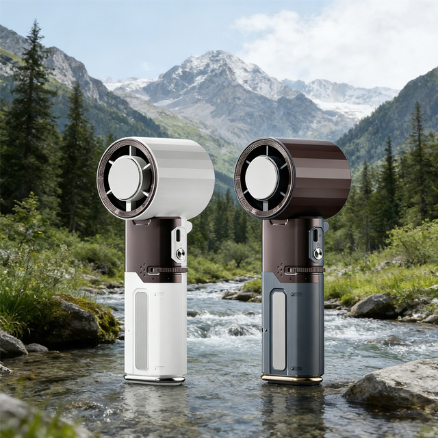 New Design Handheld Fan 100 Speed 6000mAh Mobile Phone Charging Power Bank Personal Mini Portable Fan for Outdoor Travel Camping