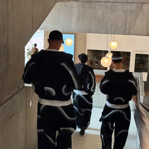 بملصق خاص مخصص عالي الجودة قطن سميك بخاخ سميك بسحاب فوق الشمس مغسول بحمض مبطّن بالوزن الثقيل للرجال - Product Image 3