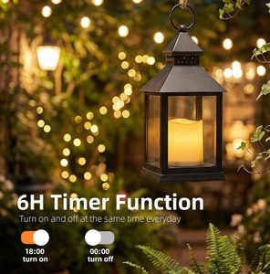 European Retro Glass LED <b>Candle</b> Lamp Christmas Halloween Portable Wind Lantern for Interior Decoration Cross-Border Plastic - Product Image 4