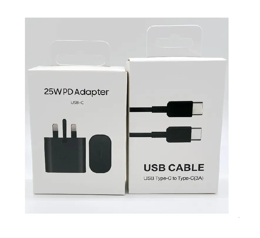 25W US EU UK Plug caricabatterie di ricarica Super veloce PD USB-C adattatore di alimentazione per Samsung S7e S8 S8 + S9 S9 + S10 S10e S10 + S20 S20 + S20u
