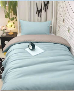 ผ้านวมคลุมเตียงสามชิ้นผ้าฝ้ายสีฟ้าอ่อนสำหรับเตียงเดี่ยวหอพักสไตล์เรียบง่ายสำหรับนักศึกษาวิทยาลัย - Product Image 4