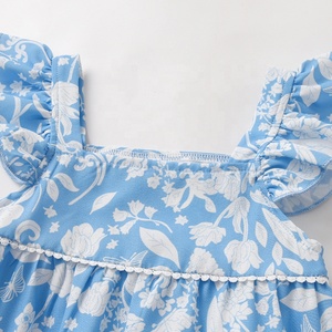 Conjunto de Dos Piezas para Bebés Niñas con Estampado Floral y Gorro a Juego, Ropa de Verano para Recién <span class=keywords><strong>Nacidos</strong></span> - Product Image 4