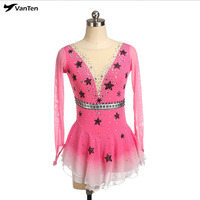 Vêtements de danse pour filles Costume de ballet bleu Compétition Performance Wear Femmes Gymnastique rythmique Justaucorps Robe de patinage artistique