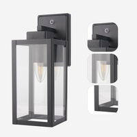 Vente chaude Noir Applique Murale Extérieure Étanche E27 Lumières avec Lumière Blanche Chaude Base en Aluminium et Diffuseur en Verre pour Jardin