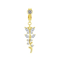 Gaby – faux piercing pour le ventre, anneau de ventre à clip, fleur, non piercing, anneau de nombril, bijoux de mode