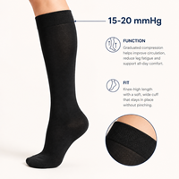 Chaussettes de compression en gros 15-20 mmHg pour les détaillants de vêtements de travail et les acheteurs de vêtements de travail, avec développement de logo personnalisé