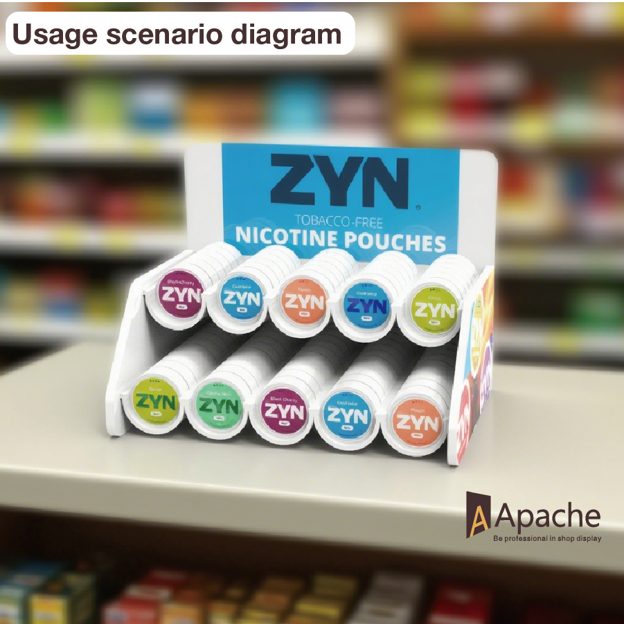 Apache Custom Counter Acrylic Mouth Tobacco Display Stand Nicotin Pouches Display Rack for Smoke Shop — view 4