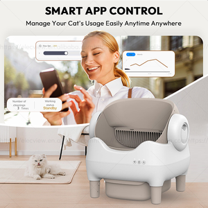 Elecpet 2025 Intelligente Elektrische Auto Zelfreinigende Open Kattenbak Met Wifi Afstandsbediening App-Bediening Geurvrij Geurbestendig - Product Image 3