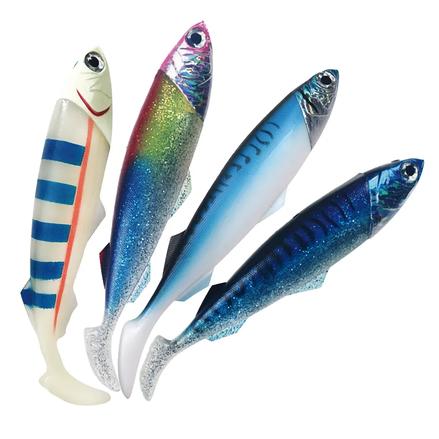 Wholesale Artificial Lure Custom Trolling Lures Sinking Soft Lead Head Bait Paddle Tail Large Soft Plastics Lures