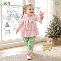 Combinaison de Noël pour bébés garçons, motif écossais vert, broderie sapin de Noël, manches longues, col Peter Pan, barboteuse de fête pour nourrissons