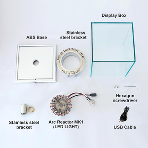 Modèle réduit de réacteur Arc de Tony <span class=keywords><strong>Stark</strong></span> avec éclairage LED, boîte de protection en acrylique, objet de collection pour décoration de bureau. - Product Image 6