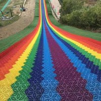 Tapis de piste de ski artificielle - Dalles de sol en plastique emboîtables pour parcs d'attractions, ski, modèle SS61, 40 mm d'épaisseur, toutes saisons