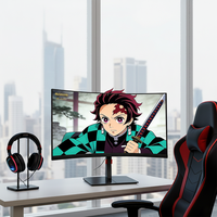 Moniteur de jeu de bureau LED HD 2K sans cadre, écran incurvé 27 pouces, temps de réponse de 2 ms / Moniteur d'ordinateur USB - Prix de gros