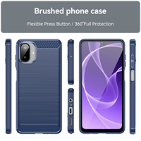 Coque d'armure pour Samsung Galaxy A07 4G TPU souple avec poignée texturée Texture en fibre de carbone Protection absorbant les chocs Couverture de téléphone