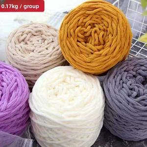 3.3 Grands écheveaux <span class=keywords><strong>de</strong></span> fil chenille finement filé, blanchi brillant, en laine et coton monofilament épais, pour tricot <span class=keywords><strong>de</strong></span> chaussons et chaussures DIY - Product Image 1