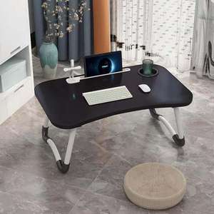 Bureau d'ordinateur portable pliable portable <span class=keywords><strong>avec</strong></span> ports USB support pour ordinateur portable et fente pour tasse pour manger support de lecture pour ordinateur portable et <span class=keywords><strong>tiroir</strong></span> pliant - Product Image 2