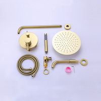 Robinet de douche circulaire mural encastré en cuivre, style cascade pressurisée, pour usage domestique, pour le commerce électronique transfrontalier