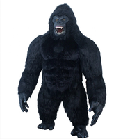 Taille personnalisée 2M 2.6M 3M Costume de mascotte gorille noir gris gonflable réaliste géant pour événements et fêtes