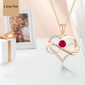 Joyería <span class=keywords><strong>de</strong></span> diamantes Forever para el Día <span class=keywords><strong>de</strong></span> San Valentín, collar con corazón <span class=keywords><strong>de</strong></span> amor, piedra <span class=keywords><strong>de</strong></span> nacimiento, para esposa, novia, madre, gran oferta - Product Image 4