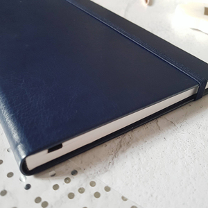 <strong>Personalised</strong> Notebook Navy Blue A5 Journal/<strong>Sketchbook</strong> (Dot Grid/Lined/Plain Paper) 100 Sheets Thermal Bound Hardcover PU Fabric - Product Image 5