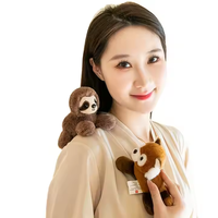 Collection d'animaux mignons en peluche Panda raton laveur pieuvre tortue jouets en peluche décorations d'épaule magnétiques chemise Mini peluche