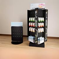 Étagère de présentation en métal personnalisée avec crochets double face, étagère rotative en fer pour bureau, présentoir promotionnel pour supermarché