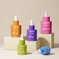 Mattierte Farbige Einzigartige Dickbodige Glas-Serumflasche 30ml Luxuriöse Glas-Kosmetikflasche für Körperöl mit Pumpe Hautpflege-Verpackung