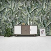 Nouveaux produits personnalisés, art abstrait, feuilles de plantes, décoration murale, papier peint 3D, décoration murale pour la maison