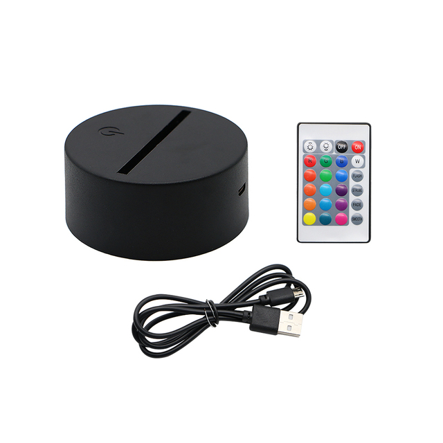 Quality Choice Creative 16 Color USB Portable Mini 3d Led Night Smart Rechargeable Decorative Acrylic Led Lamp