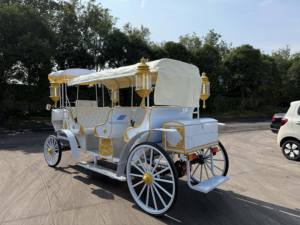 Fabricante de carruaje de caballos real Blanco/vagón de vehículo eléctrico de boda/carruaje eléctrico sin caballos de turismo - Product Image 2