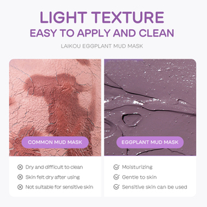Masque facial à la boue d'aubergine LAIKOU, marque privée, best-seller, élimine les taches brunes, nettoyage en profondeur, hydratant, améliore le teint terne - Product Image 4