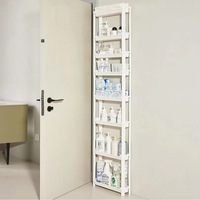 Hochwertiges Doppel-Modernes Wohnzimmer-Aufbewahrungsregal Toiletten-Aufbewahrungsschrank Schiebe-Aufbewahrungsregal PP-Kunststoff Multifunktional