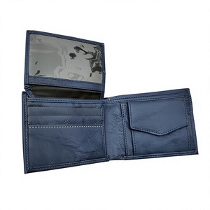 Portefeuille pour homme en cuir de veau, de vache et de mouton véritable, à fermeture ouverte, motif étoile, broderie de lettres, imperméable, personnalisé, noir - Product Image 3