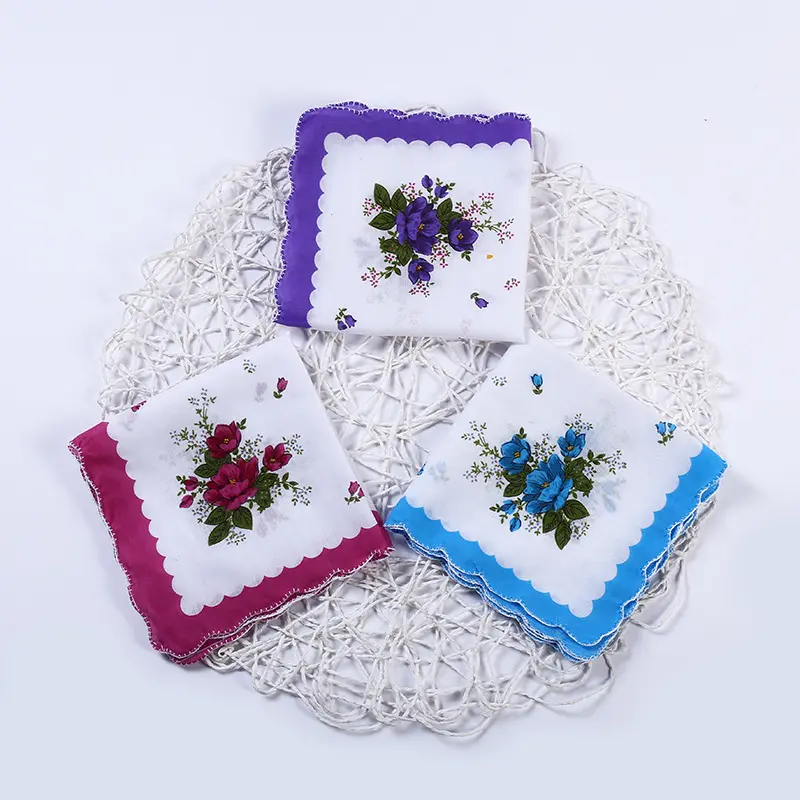 100% cotone fazzoletto asciugamani signore fazzoletto floreale decorazione del partito tovaglioli di stoffa fazzoletto floreale