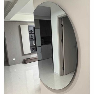 Specchio LED Intelligente Semicircolare a Figura Intera, Specchio da Parete Adesivo, Grande Specchio Senza Cornice - Product Image 5