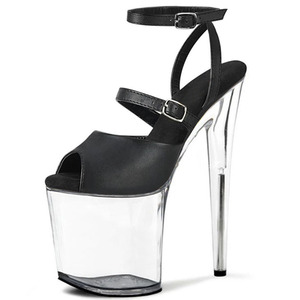 Scarpe con Plateau Nero a Punta Aperta, Tacco a Spillo 20cm, Stile Gotico <span class=keywords><strong>Vintage</strong></span> Sexy per Pole Dance e Spettacoli - Product Image 2