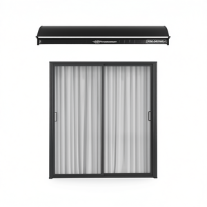 Tettoia per Porta in Policarbonato Nero, Copertura per Gazebo e Pergola da Esterno in Lega di Alluminio Resistente, Design Minimalista - Product Image 1