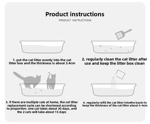 Toilette pour chat en métal de grande taille de haute qualité, bac à litière pour chat en acier inoxydable personnalisable avec fonction de nettoyage facile et pelle à litière - Product Image 6