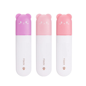 Lot de 3 surligneurs mignons en forme d'ours de dessin animé, personnalisables avec logo, sans bavure, couleurs pastel, pour l'école et le bureau - Product Image 1
