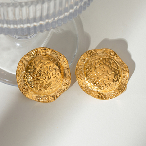 Pendientes <span class=keywords><strong>de</strong></span> <span class=keywords><strong>Oro</strong></span> <span class=keywords><strong>de</strong></span> 18k con Forma <span class=keywords><strong>de</strong></span> Sombrero <span class=keywords><strong>de</strong></span> Pescador para Mujer, Pendientes con Textura Martillada - Product Image 3