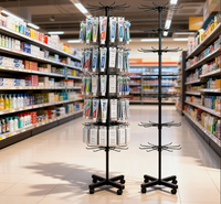 Présentoir rotatif sur roulettes pour supermarché, idéal pour chaussettes, chapeaux, écharpes, accessoires, porte-clés, bijoux et gants