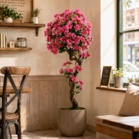 Arbre d'azalée en soie artificielle 150 cm, toucher réel, résistant aux UV, écologique, décoration pour bureau, hôtel, événements, ignifuge, directement de l'usine