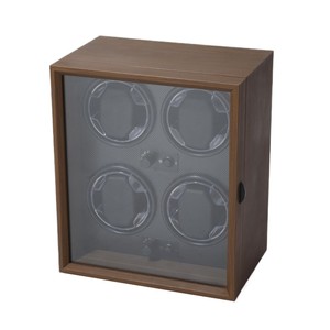 Boîte de rangement pour montres en bois de noyer MDF anti-poussière, à rotation automatique à quatre positions, pour montres mécaniques, vitrine pour montres - Product Image 2