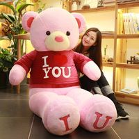 Vente en gros de grandes peluches en peluche courte, ours en peluche habillés, rembourrage en coton PP, cadeaux pour bébés pour la Saint-Valentin