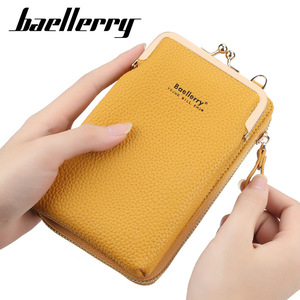 Portefeuille pour femme Baellerry jaune, porte-cartes à fermeture éclair de 7 pouces, sac pour téléphone - Product Image 1