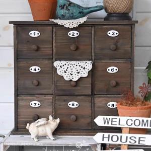 Тумба для хранения в стиле фермерского дома, декор для дома, массив дерева, квадратная, три яруса, дизайн Северная Европа, цифровой органайзер Jiugongge - Product Image 5